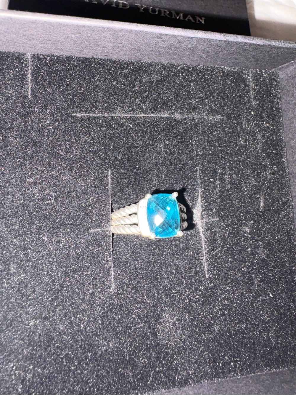 David Yurman Blue Topaz Ring - Picture 2 of 6